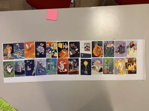 Dixit cards moodboard created during the participatory design workshop by Table A